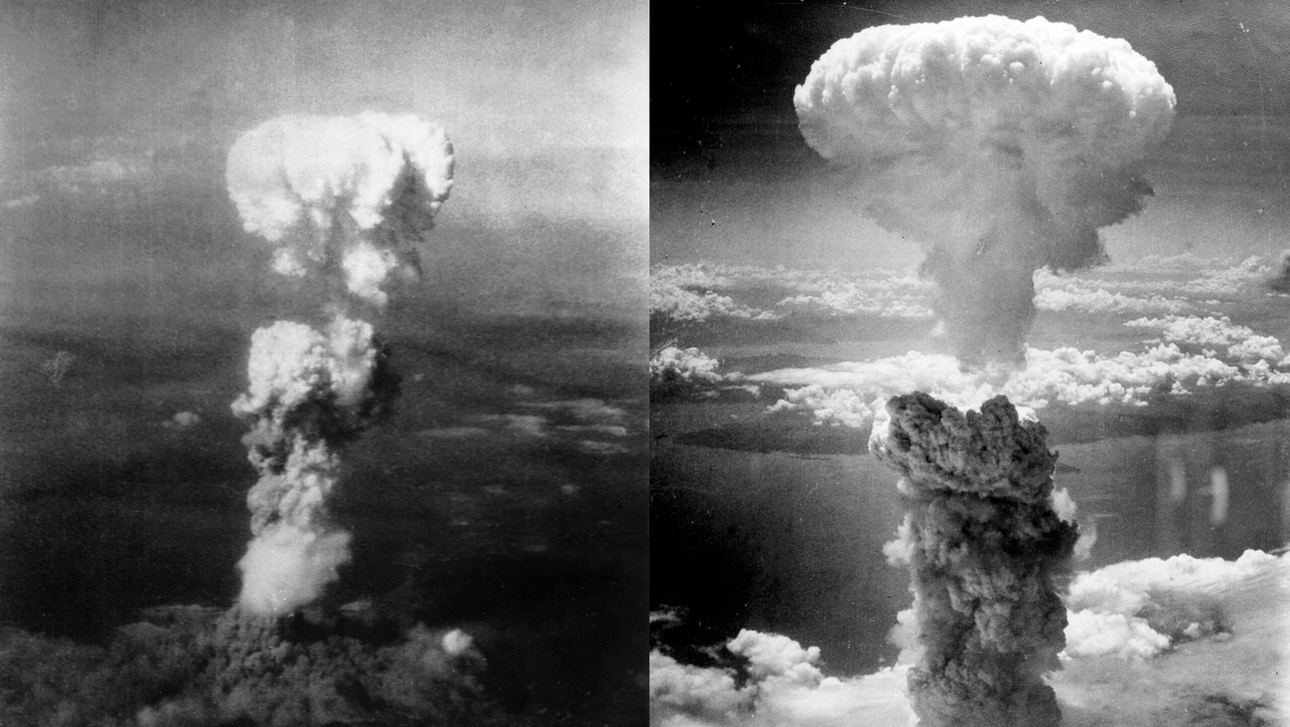Atomske bombe bačene na Hirošimu (levo) i Nagasaki (desno)