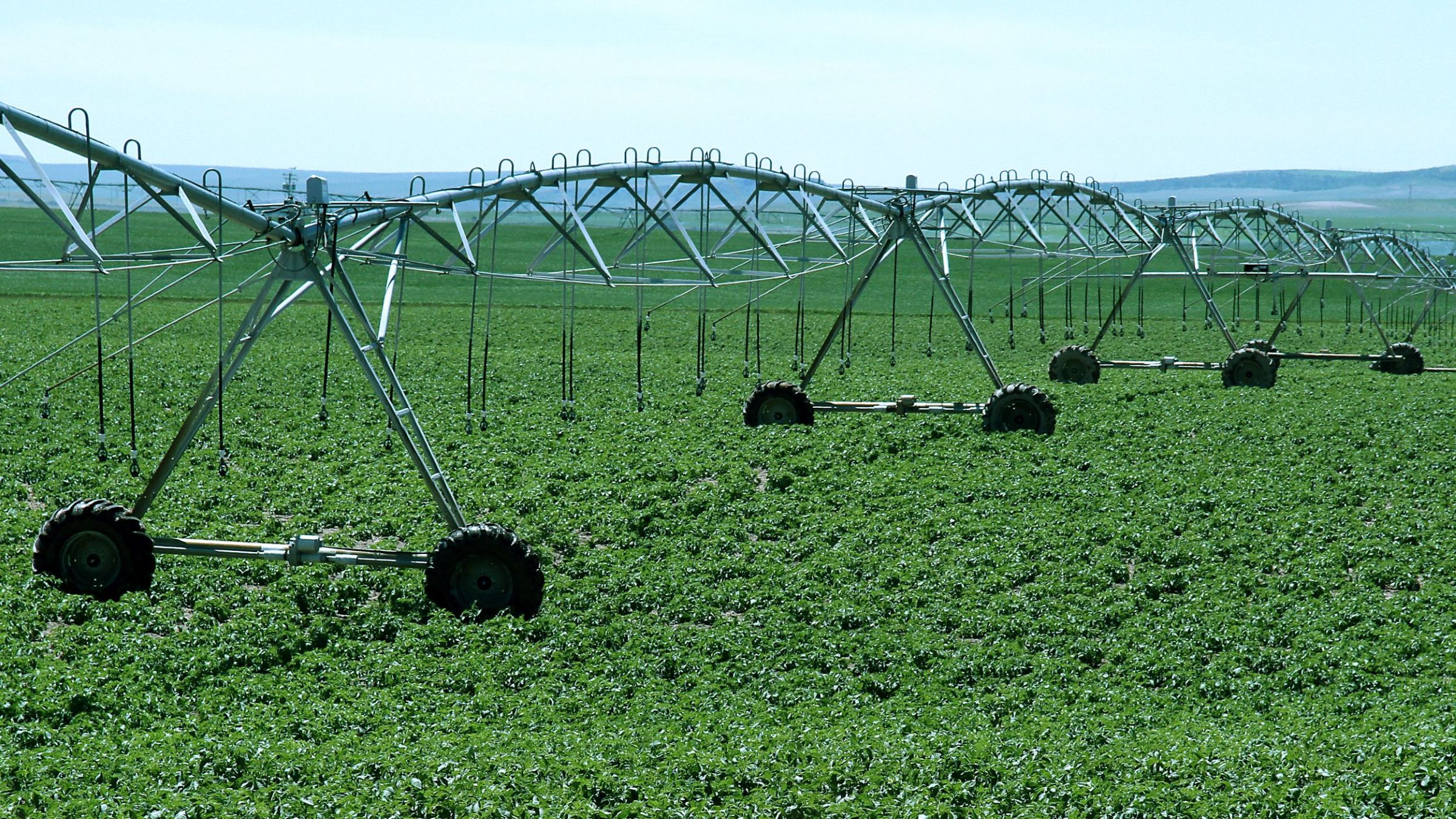 sistem za navodnjavanje na njivi